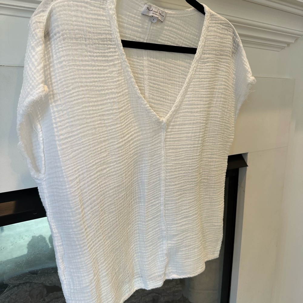 Michael Stars White Gauze Top EUC large - Picture 4 of 4